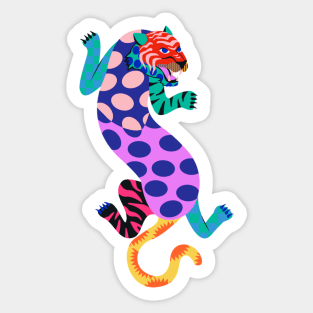 Geometric Tiger Sticker